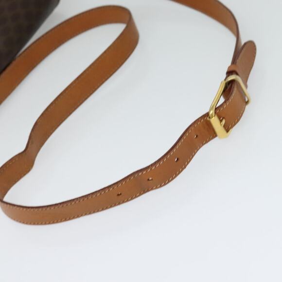 CELINE Macadam Canvas Shoulder Bag Pvc Leather Brown Gold - Picture 7 of 13